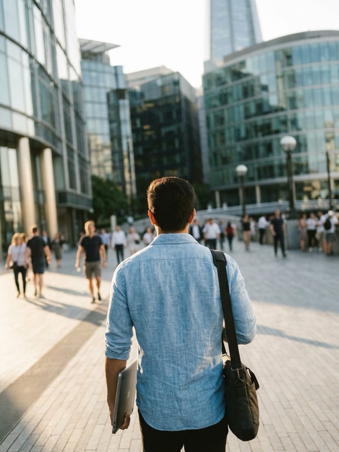 Unterwegs zum Kundentermin in der Stadt